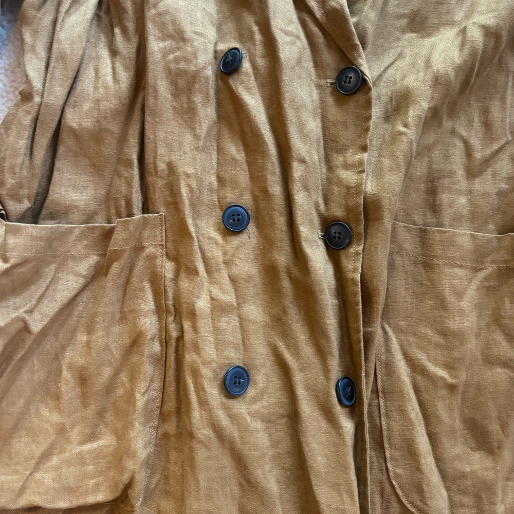 Zara Tan Double-Breasted Trench Coat Dress NWT - Picture 6 of 13